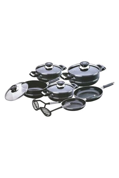 ALSAIF KITCHEN 12-Piece Granite Cookware Set with Glass Lids