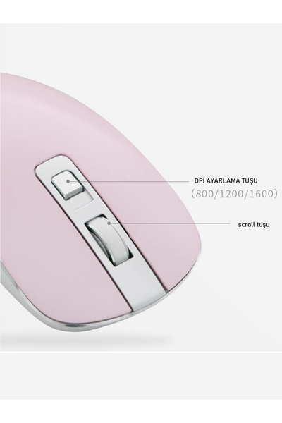 HP S4000 Kablosuz Sessiz Mouse Pembe