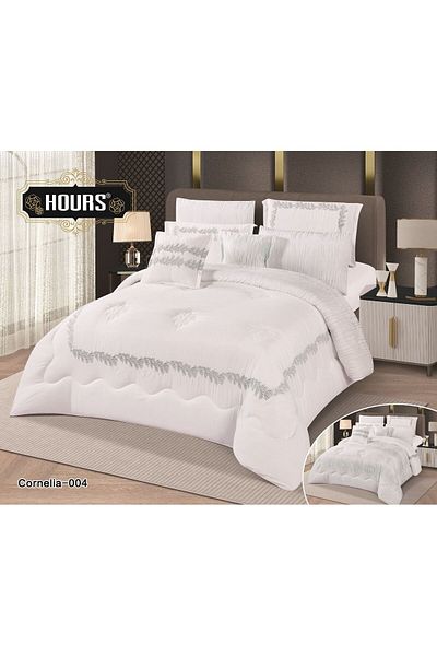 HOURS Double-sided embroidered microfiber single bedspread - 4 pieces