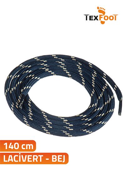 TexFoot Round Polyester Striped Sports Shoe and Boot Laces 140cm