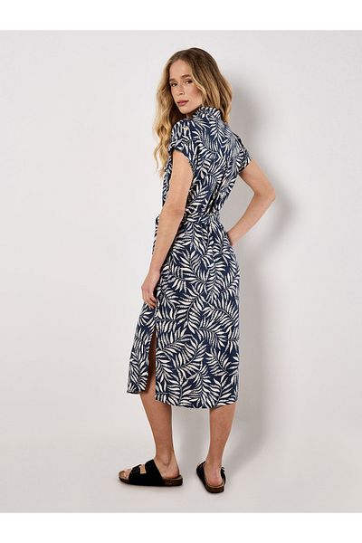 Apricot Fließendes Midikleid Mit Gürtel