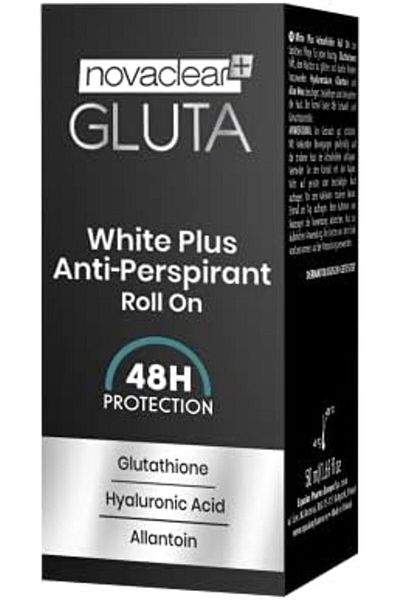 Novaclear Gluta White Plus Anti-Perspirant Roll-On – Brightening Deodorant with Glutathione, Hyalu