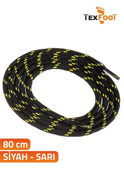 TexFoot Round Polyester Striped Sports Shoe and Boot Laces 80cm