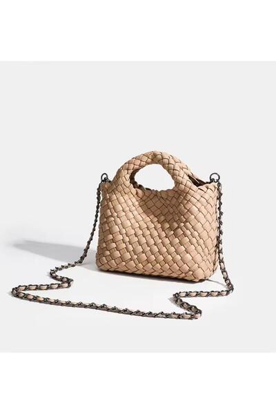 Marnier Beatriz XS Taba Örgü deri omuz çantası