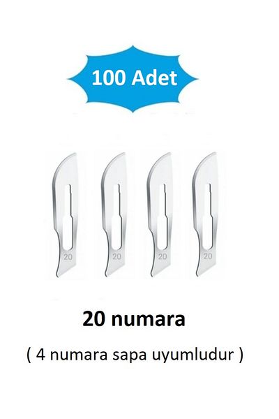 QBR Home Pack of 100 Number 20 Wooden Sculpture Carving Art Replacement Blade. Plug-In Type (Compatible with Sapa Number 4)