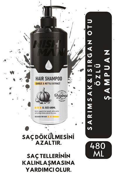 NISHMAN شامبو بخلاصة الثوم والأعشاب الحارة 480 مل
