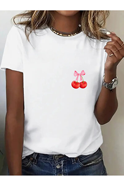 donamod Tricou oversize cu imprimeu cireșe