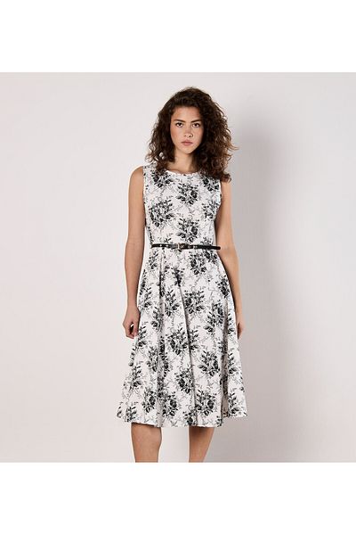 Apricot Midikleid Mit Rosendruck Und Schlaghose