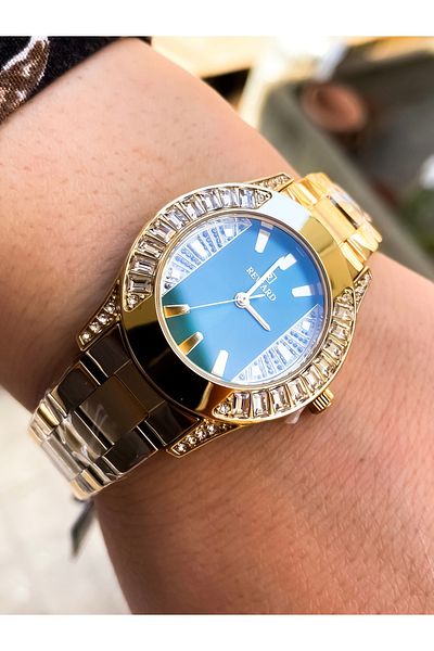 Reward Original Women Wrist Watch Waterproof Gold Color Steel Cord