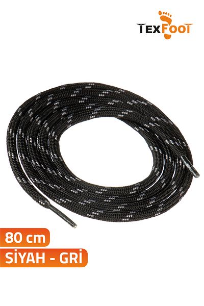 TexFoot Round Polyester Striped Sports Shoe and Boot Laces 80cm