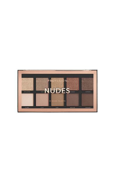 PROFUSION COSMETICS Nudes, Paletă fard de pleoape vegană 10 nuanțe, Profusion Cosmetics, 103 gr