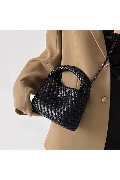 Marnier Beatriz XS Taba Örgü deri omuz çantası