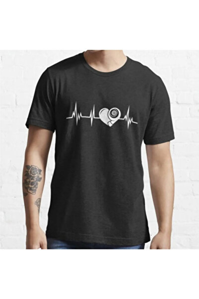 donamod تيشيرت أسود بنبضات قلب توربو