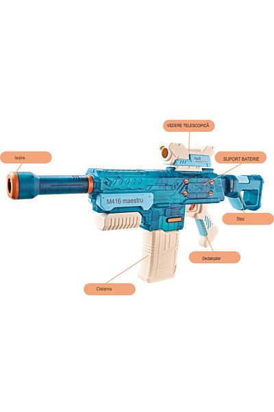 Flippy Electric Water Blaster, Flippy, +6 Years, 500 ml, USB Charging, Plastic, 69 x 5.5 x 30 cm, Blue