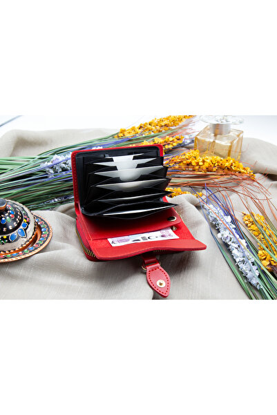 Womancraft Defne Women's Wallet with Zippered Accordion Paper and Coin Compartment