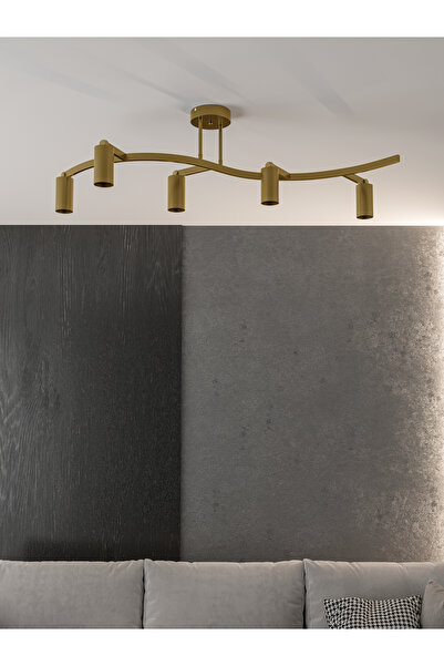 avizade Solvia Vintage Eskitme 5’li Spot Avize | Gu10 Duylu Endüstriyel Tasarım