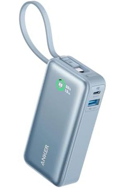 Anker Nano Portable Power Bank 10000mAh - Built-in USB-C Cable, PD 30W Output, Fast Charging Battery