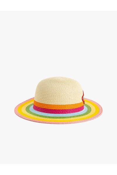 Koton Straw Hat with Stripe Detail