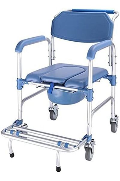 genri Multifunctional Chair 4-in-1, Wheelchair for Shower Transfer, Rotating Medical Toilet Chair with Whe
