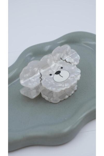 Jerie Acrylic Bone Peg Buckle with Teddy Bear Figure