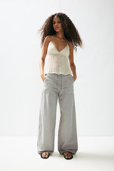 Pull & Bear Poplin baggy trousers