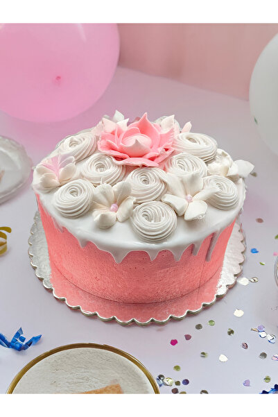 Artikel 28 cm Rengi Yuvarlak Çiçek Desenli Pasta Altlığı,Turta Medili Çiçek D...