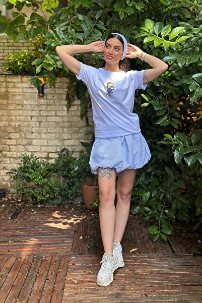 The Champ Clothing Dîde Keçik Cansu Combination Skirt T-Shirt Bandana