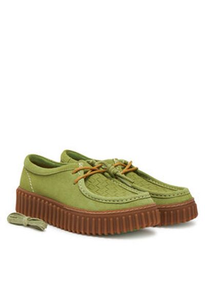 CLARKS Pantofi de damă verzi CLARKS-26181186 P04 APPLE SUEDE