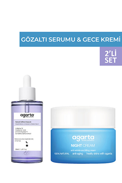 Agarta 2'li Gece Bakım Seti Gözaltı Morluk Serumu 50 Ml & Reishi Krem 50 Ml