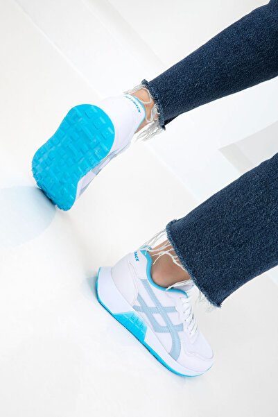 SOHO Weiß-Blauer Damen-Sneaker 20654