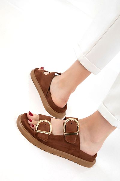 SOHO Tan Suede γυναικείες παντόφλες 20698