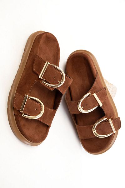 SOHO Tan Suede γυναικείες παντόφλες 20698