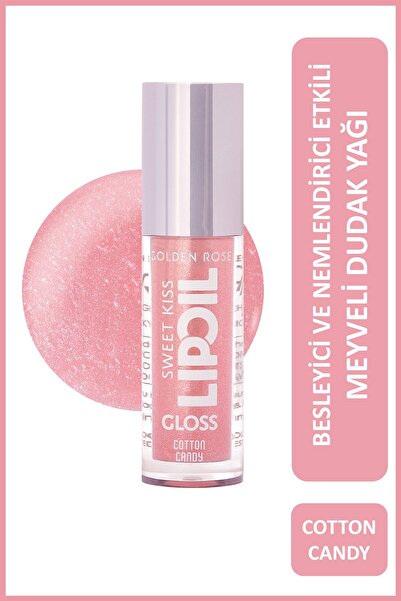 Golden Rose Sweet Kiss Lip Oil Gloss No:01 Dudak Parlatıcı Yağ Gül, Badem & Jojoba Yağlı 4,7 ml