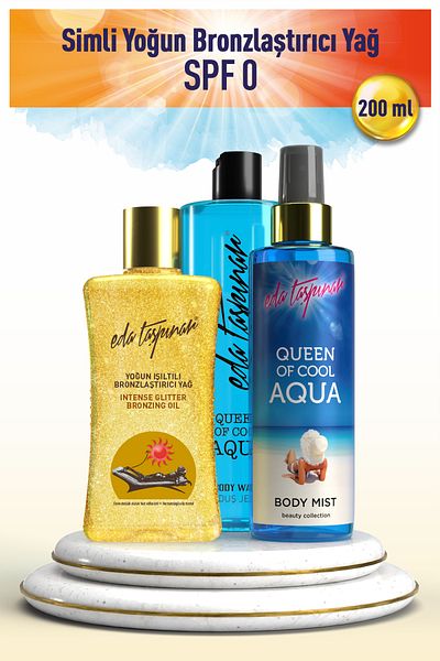Eda Taşpınar Intense Shimmer Bronzing Oil 200ml Aqua Body m & Aqua Shower J