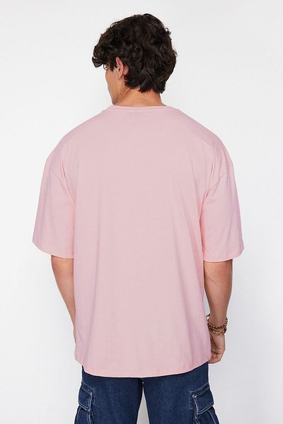 Trendyol Collection Μπλουζάκι με λαιμόκοψη 100% βαμβακερή σκόνη με μίνιμαλ στάμπα TMNSS23TS00084