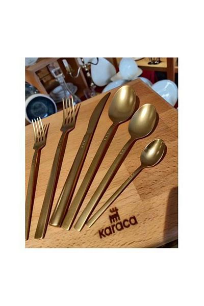 Karaca Starbeat Matte Gold 72 Piece Fork Spoon Knife Set