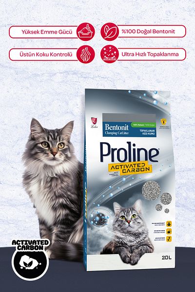 Pro Line Proline Activated Carbon Clumping Natural Cat Litter 20 Lt