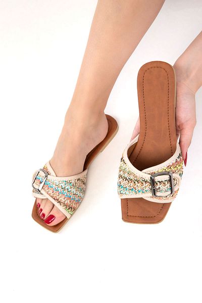 SOHO Beige-Multi Women's Slippers 20711