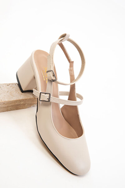 SOHO Beige Women's Classic Heeled Shoes 18123