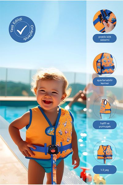 Babyjem Orange 855 Model Children's Swimming Vest