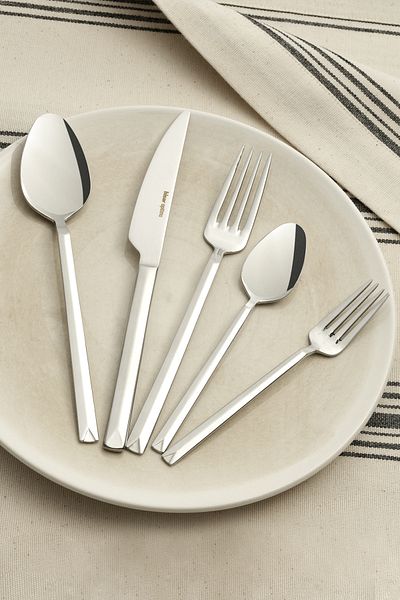 Hisar Optima Fountain 84 Pieces 12 Person Fork Spoon Knife Set
