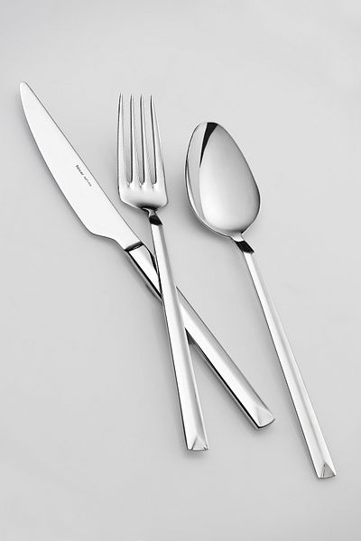 Hisar Optima Fountain 84 Pieces 12 Person Fork Spoon Knife Set