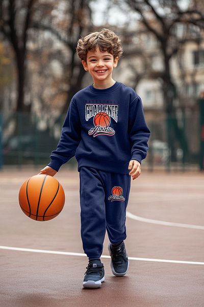 TRENDYOLKIDS Boy Seasonal Thin Basketball Patterned Pajamas Set - Tkdaw25Au00014