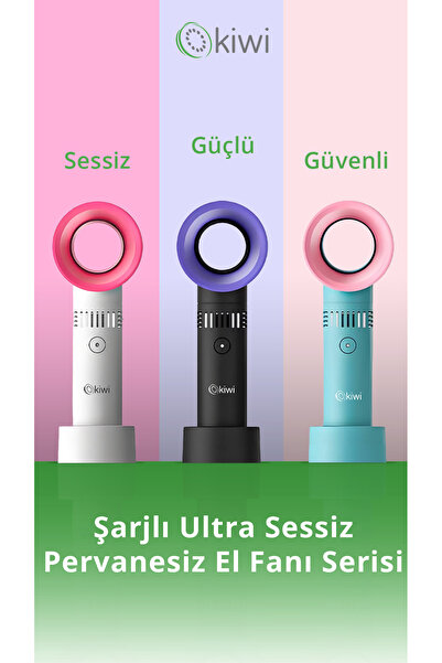 Kiwi Kfan-7610 Şarjlı Pervanesiz Taşınabilir El Fanı