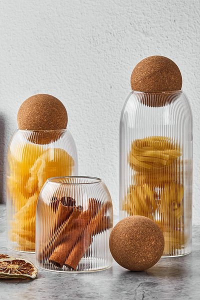 Perotti Romelu Top Cork Lid Glass Jar and Spice Set.