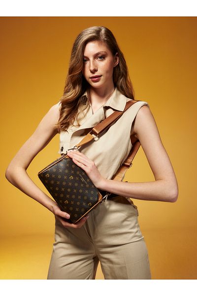 Pierre Cardin Coffee Monogram Women's Cross Shoulder Bag 05Po25Y10326