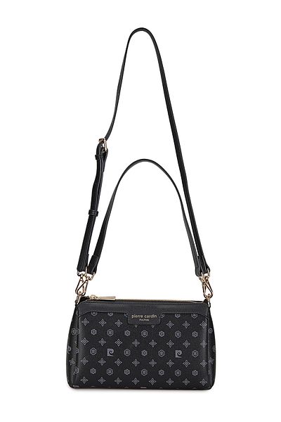 Pierre Cardin Geantă de umăr încrucișată pentru femei Black Monogram 05PO25Y10336