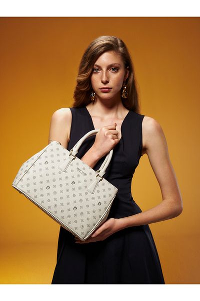Pierre Cardin Geantă de umăr pentru femei cu monogramă albă 05PO25Y10329