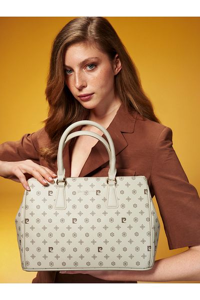 Pierre Cardin Beige Monogram Women's Shoulder Bag 05Po25Y10329