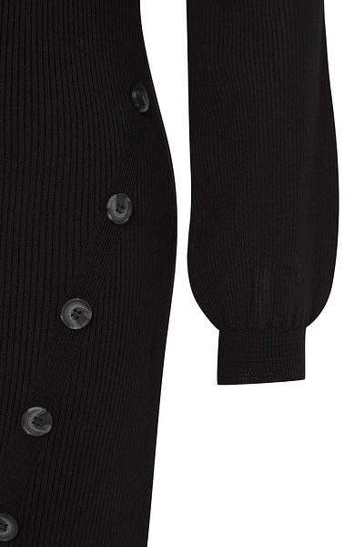 Trendyol Curve Black Button Detailed Slit Knitwear Dress Tbbaw24Ah00009